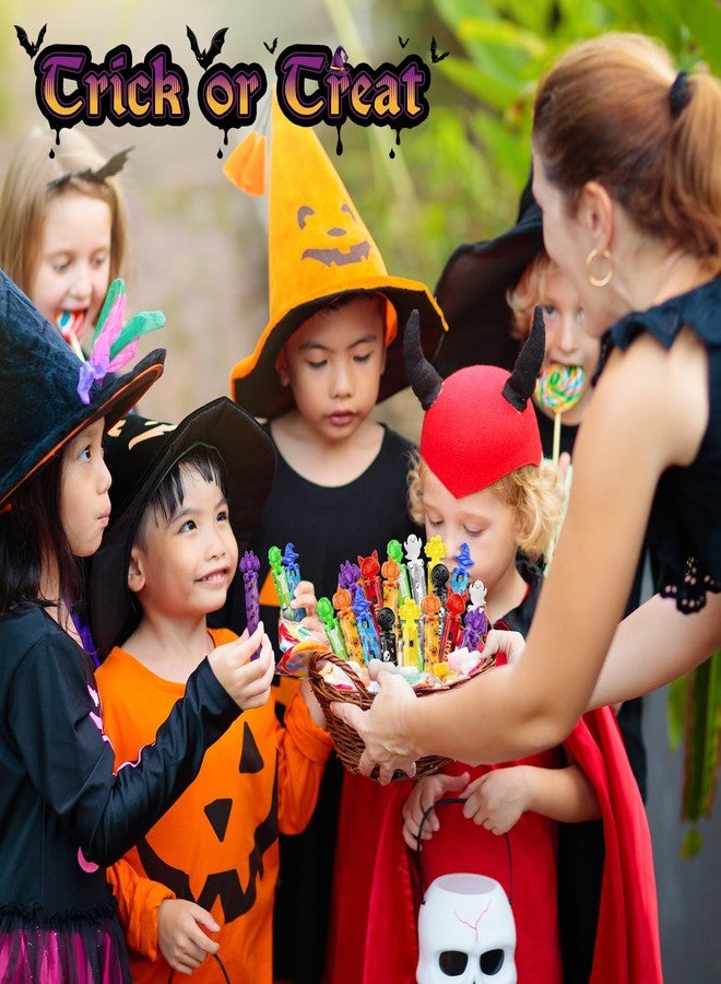 AuroTops 80PCS Halloween Mini Bubble Wands,Halloween Party Favors for Kids,Halloween-Themed Stickers Bubble Wands for Trick or Treat Toys Gifts for Kids Toys,Goodie Bag Stuffers - Image 5